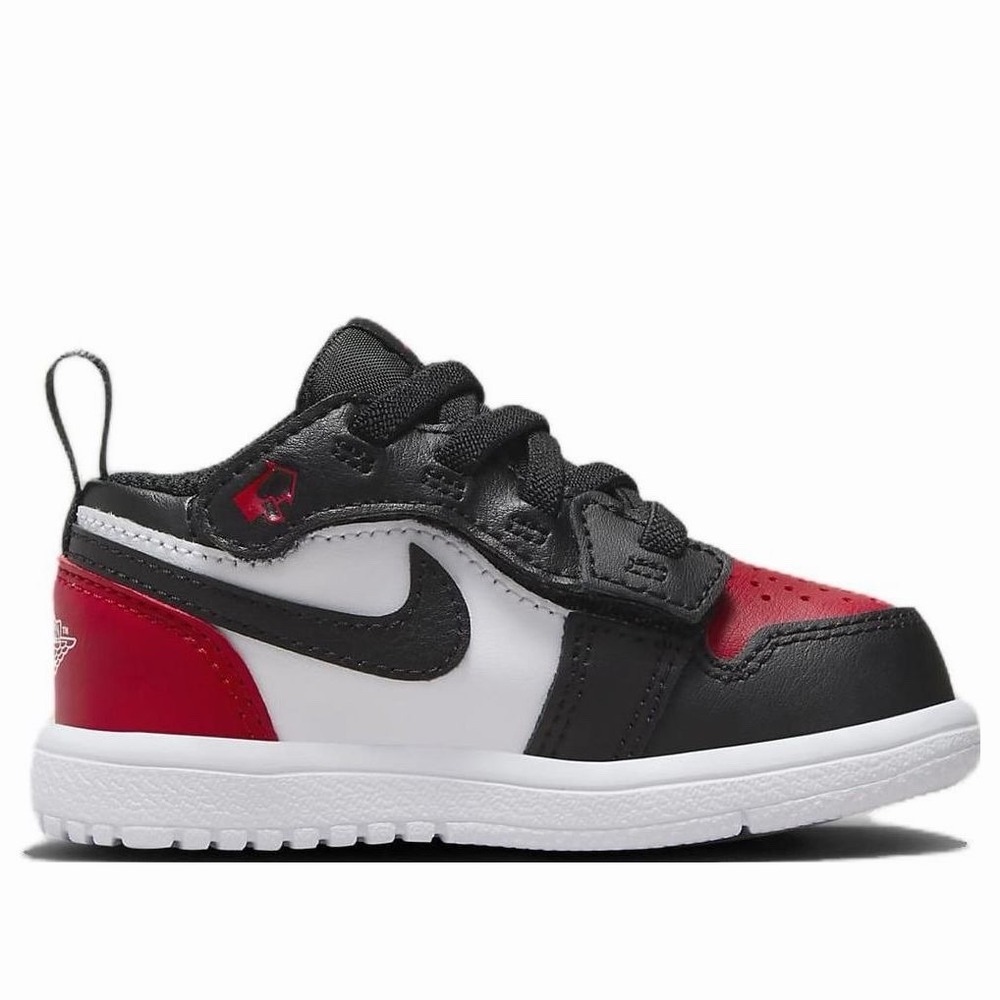 New Nike Jordan 1 Low Alt Bred Toe 2.0 Baby Toddler Boys 7C 7 Varsity Shoes